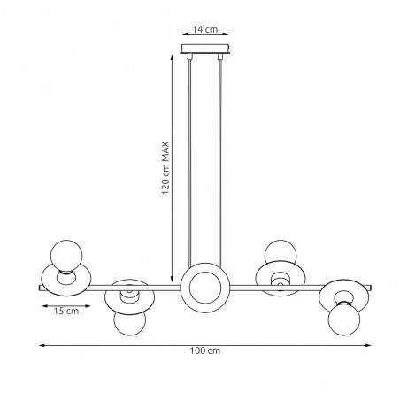 Lampe de plafond Dampur (6 lumieres)