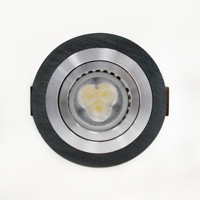 Luminaire encastré rond et inclinable noir