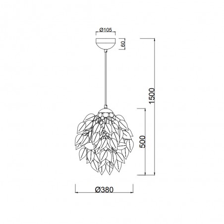 Lampe de plafond Leavy Vert