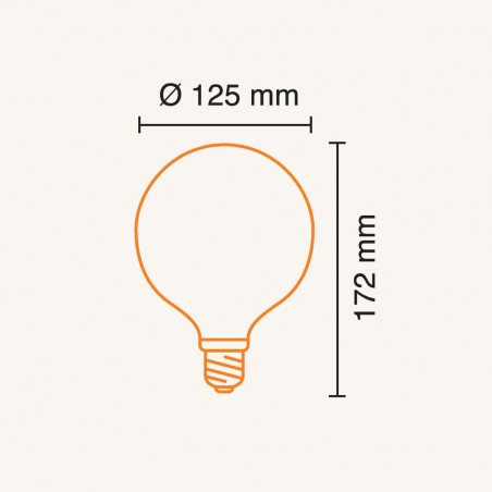 Ampoule LED E27 G125 Or Classe A (7W)