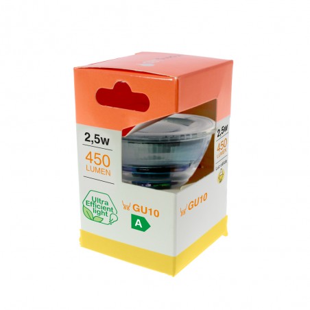Ampoule LED GU10 Verre Classe A (2,5W)