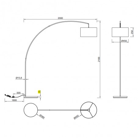 Lampadaire arc Mansur