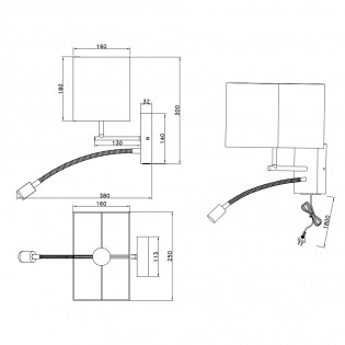 Applique avec lecteur LED Nilam (3,1W)