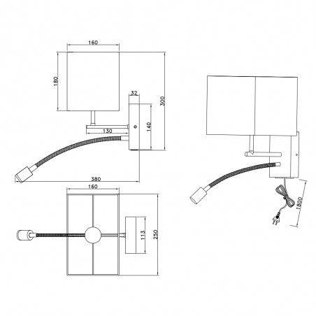 Applique avec lecteur LED Nilam (3,1W)