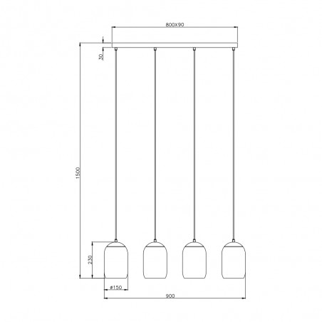 Lampe de suspension Cork (4 lumieres)