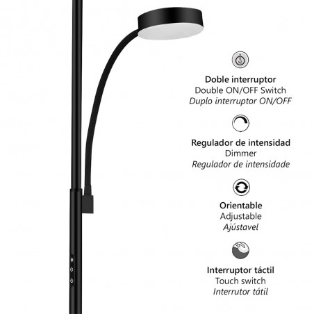 Lámpadaire LED Elton (25W+5W)