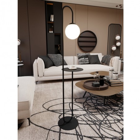 Lampadaire avec table Alcare Noir