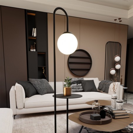 Lampadaire avec table Alcare Noir