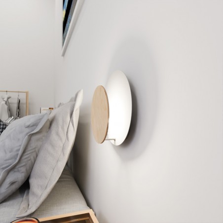 Applique Murale Aura Blanc+Bois
