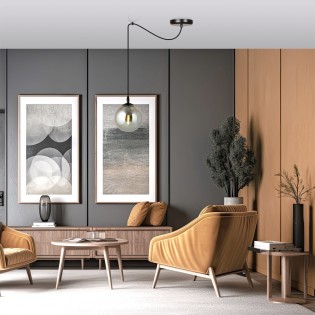 Lampe de plafond Fedora Graphite