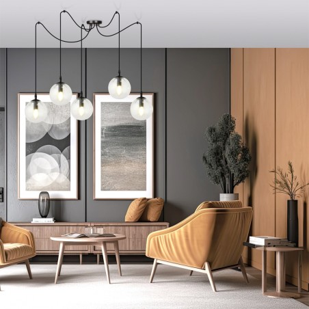 Lampe de suspension Fedora Transparent (5 lumieres)