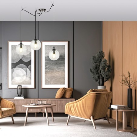 Lampe de suspension Fedora Transparent (3 lumieres)