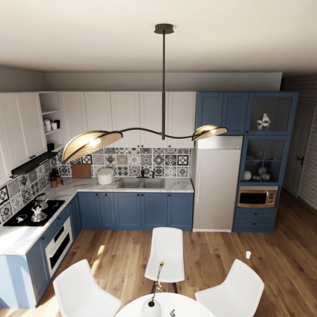 Lampe de plafond Flik Rotin (2 lumieres)