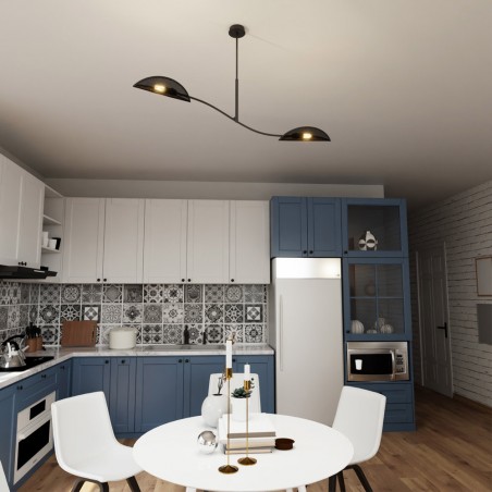 Lampe de plafond Flik Noir (2 lumieres)
