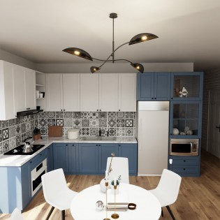 Lampe de plafond Flik Noir (4 lumieres)
