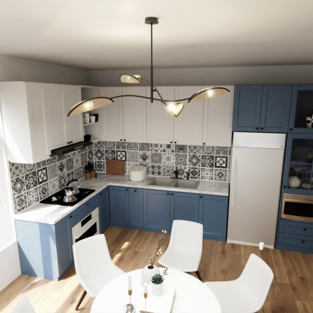 Lampe de plafond Flik Rotin (4 lumieres)