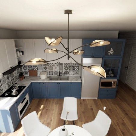 Lustre Flik Rotin (6 lumieres)