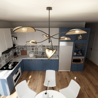 Lustre Flik Rotin (6 lumieres)