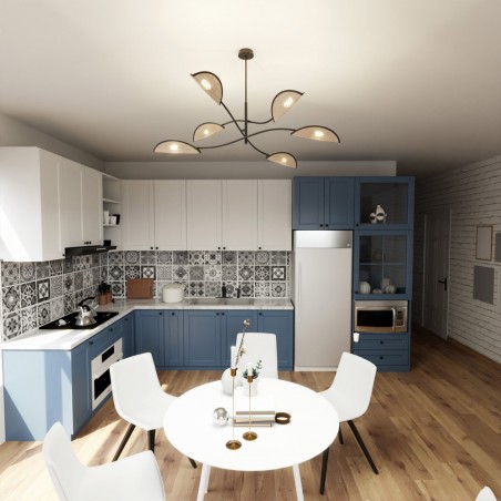 Lustre Flik Rotin (6 lumieres)