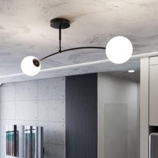 Plafonnier Mobis Noir (2 lumieres)