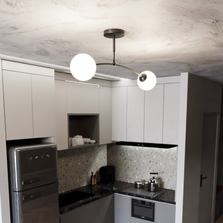 Plafonnier Mobis Noir (2 lumieres)