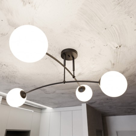 Plafonnier Mobis Noir (4 lumieres)