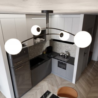 Plafonnier Mobis Noir (4 lumieres)