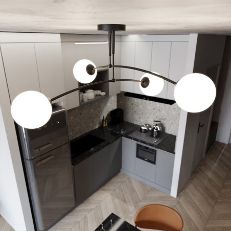 Plafonnier Mobis Noir (4 lumieres)