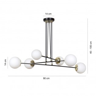 Lampe de plafond Signo Noir (6 lumieres)