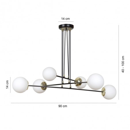 Lampe de plafond Signo Noir (6 lumieres)