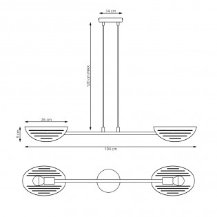 Lampe de plafond Urtado (2 lumieres)