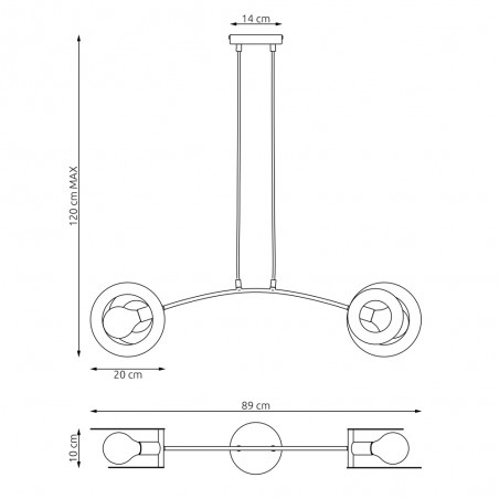 Lampe de plafond Zenda (2 lumieres)
