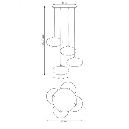 Lampe de suspension Dada Mix II (4 lumieres)