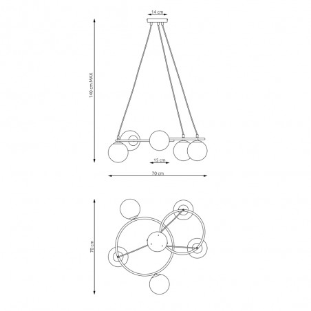 Lampe de plafond Pensal Mix (5 lumieres)