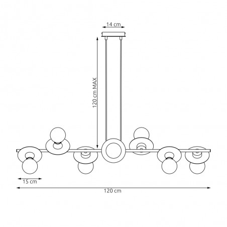 Lampe de plafond Dampur (8 lumieres)