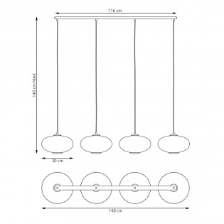Lampe de suspension Dada (4 lumieres)