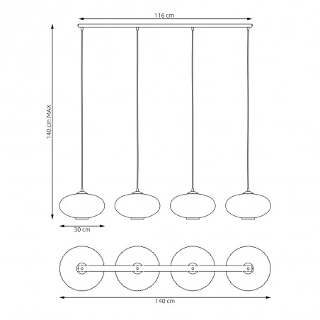 Lampe de suspension Dada (4 lumieres)