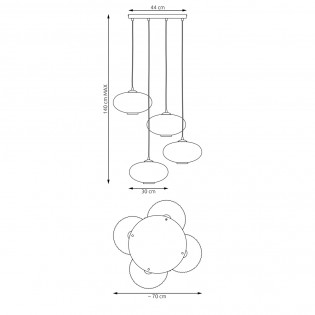 Lampe de suspension Dada II (4 lumieres)