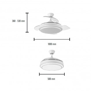 Ventilateur LED avec pales pliantes Eolos CCT (72W)