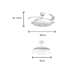 Ventilateur LED avec pales pliantes Sotovento CCT (72W)