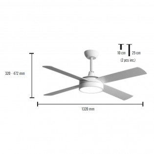 Ventilateur de plafond LED Diablo CCT Dim (22W)