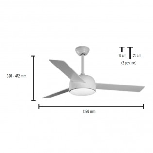 Ventilateur de plafond LED Pampero CCT Dim (18W)