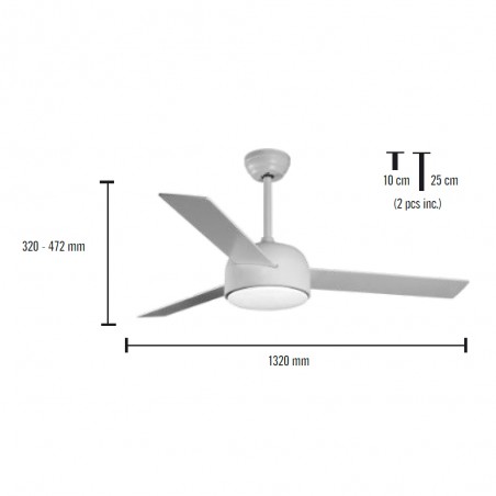 Ventilateur de plafond LED Pampero CCT Dim (18W)