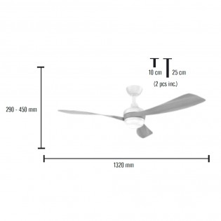Ventilateur de plafond LED Passat CCT Dim (18W)