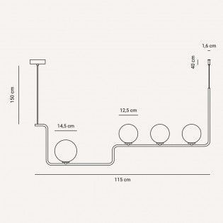 Lampe de plafond Lineal (4 lumieres)