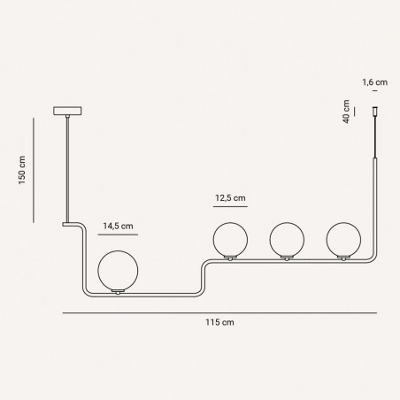 Lampe de plafond Lineal (4 lumieres)