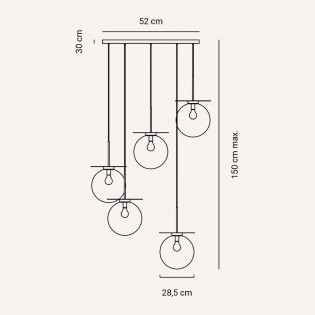 Lampe suspendue Saturno (5 lumières)