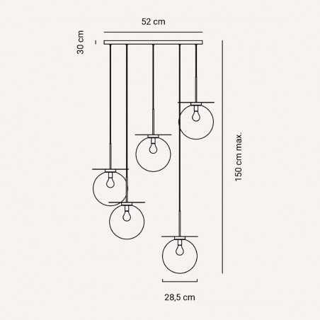 Lampe suspendue Saturno (5 lumières)