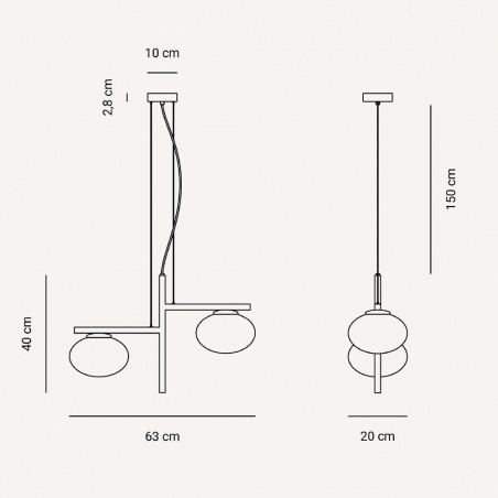 Lampe de plafond Victoria (2 lumieres)