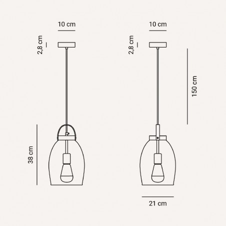 Lampe de plafond Lantern Fumé